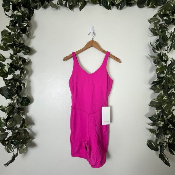 Lululemon Athletic Align Tank Onesie Romper Playsuit 8” Sonic Pink NWT Size 8 - Picture 1 of 7